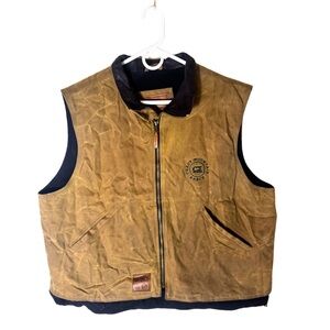 Vintage Outback Trading Co Oilskin Ranch Branded Vest | XL